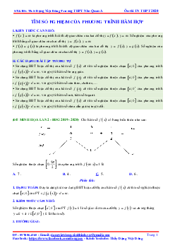 Tìm số nghiệm của phương trình hàm hợp – Đặng Việt Đông Toán 12