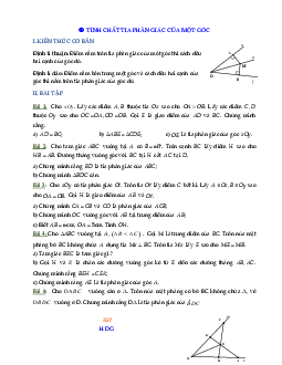 Bài tập hình học 7 tính chất tia phân giác của một góc