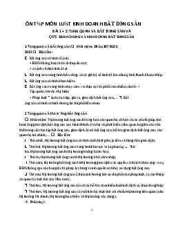 Lý thuyết ôn tập môn Luật Kinh doanh bất động sản chương I và II