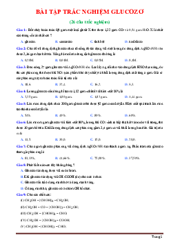 Trắc nghiệm Glucozo hóa học 12 (có đáp án)