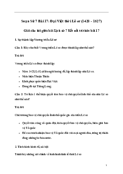 Giải Lịch sử 7 Bài 17: Đại Việt thời Lê sơ (1428 - 1527) | Kết nối tri thức