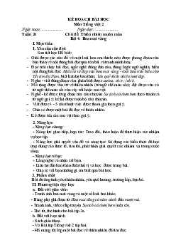 Bài: Mai vàng Tuần 25 Tiết 5, 6, 7, 8, 9 | Giáo án Tiếng Việt 2 học kì 2 | Chân trời sáng tạo
