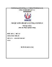 Tài liệu Tiểu luận Pháp luật đại cương | Đại học Sư phạm Kỹ thuật Thành phố Hồ Chí Minh