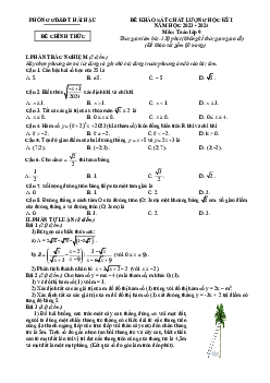 Đề học kỳ 1 Toán 9 năm 2023 – 2024 phòng GD&ĐT Hải Hậu – Nam Định