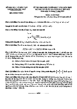 Đề chọn đội tuyển thi HSG QG môn Toán năm 2021 – 2022 sở GD&ĐT Cần Thơ