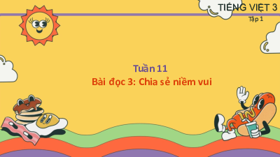 Tuần 11 - Bài đọc 3: Chia sẻ niềm vui | Bài giảng PowerPoint Tiếng Việt 3 | Cánh Diều