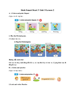 Giải BT Sách Smart Start 3 Unit 5 Sports & Hobbies Lesson 2