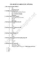 Câu Hỏi Trắc Nghiệm Ngôn Ngữ Html môn Kinh tế tài nguyên | Học viện Nông nghiệp Việt Nam