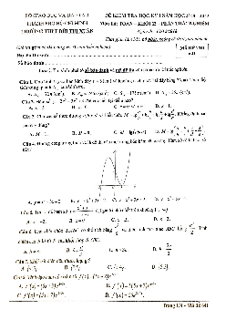 Đề kiểm tra học kỳ 1 Toán 12 năm 2018 – 2019 trường THPT Bùi Thị Xuân – TP. HCM