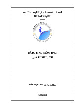 Tài liệu Bài Giảng Môn Địa lý du lịch | Đại học Văn hóa Hà Nội