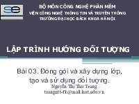 Tổng hợp bài giảng môn Lập trình Hướng đối tượng_Nguyễn Thị Thu Trang | Trường Đại học Bách Khoa Hà Nội