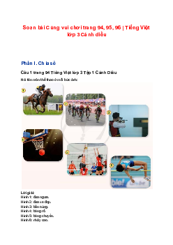 Soạn bài Cùng vui chơi trang 94, 95, 96 | Tiếng Việt lớp 3 Cánh diều