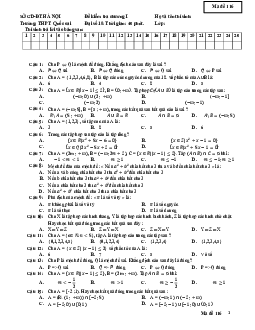 Đề kiểm tra Đại số 10 chương 1 (Mệnh đề – Tập hợp) trường THPT Quốc Oai – Hà Nội