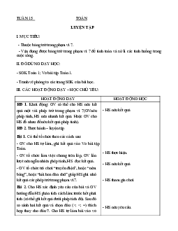 Giáo án Toán 1 - Tuần 14 | sách Vì sự bình đẳng và dân chủ trong giáo dục