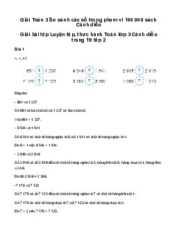So sánh các số trong phạm vi 100 000: Giải bài tập Luyện tập, thực hành Toán lớp 3 Cánh diều trang 19 tập 2