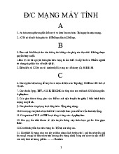 Đề cương ôn tập | Mạng máy tính | Trường Đại học Khoa học Tự nhiên, Đại học Quốc gia Hà Nội