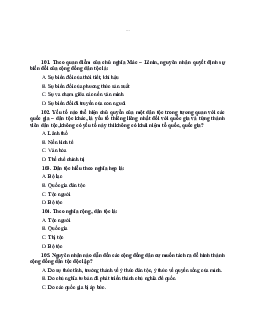 Câu hỏi trắc nghiệm chương 6 chủ nghĩa xã hội khoa học