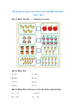 Đề thi học kì 1 môn Toán lớp 1 Cánh Diều theo Thông tư 27 - Đề 3