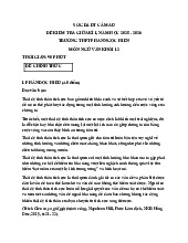 Đề thi giữa học kì 1 môn Ngữ Văn 12 trường THPT Phan Ngọc Hiển (2025 - 2026)
