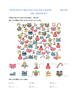 ĐỀ KIỂM TRA CUỐI HỌC KÌ 1 lớp 1 môn Toán  | Đề 7 | Cùng học để phát triển năng lực