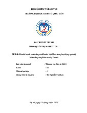Bản kế hoạch marketing của Honda Việt Nam trong hoạt động quản trị Marketing sản phẩm xe máy Honda | Môn Quản trị marketing - Đại học Kinh Tế Quốc Dân