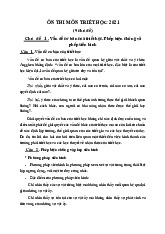 Ôn thi Môn Triết học Mác-Lênin | Đại học Kinh tế và Quản trị kinh doanh, Đại học Thái Nguyên