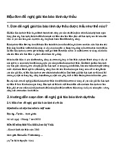 Mẫu đơn đề nghị giải tỏa bảo lãnh dự thầu