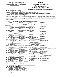 Đề thi tuyển chọn học sinh giỏi môn Tiếng Anh 9 phòng giáo dục và đào tạo quận Bình Thạn năm học 2016-2017 ( Đề 2)