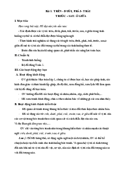 Giáo án môn Toán 1 - Tuần 19 | sách Cánh Diều (Cả năm)