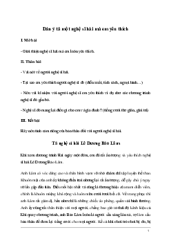 Tả một nghệ sĩ hài mà em yêu thích | Tập làm văn lớp 5