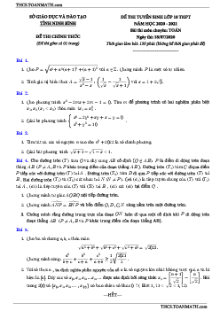 Đề tuyển sinh lớp 10 môn Toán (chuyên) năm 2020 – 2021 sở GD&ĐT Ninh Bình