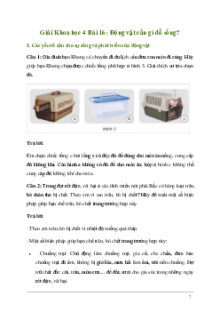 Giải Khoa học lớp 4 Bài 16: Động vật cần gì để sống? | Kết nối tri thức