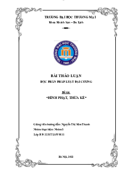 Bài thảo luận:" Hình phạt , thừa kế "