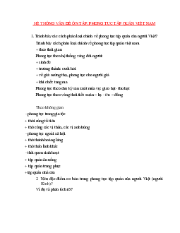 Câu hỏi ôn tập phong tục tập quán Việt nam
