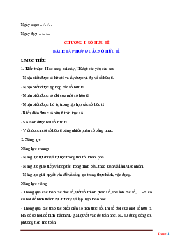 Giáo án môn toán lớp 7 sách cánh diều học kì 1 năm 2022-2023