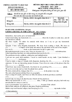 Đề thi chọn học sinh giỏi lớp 9 môn Tiếng Anh Đề 6 (có lời giải)