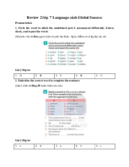 Review 2 lớp 7 Language sách Global Success