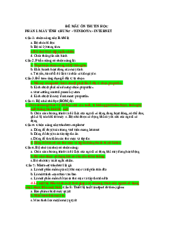 Đề mẫu ôn thi tin học (có đáp án)