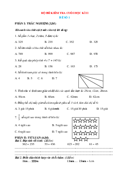 TOP 10 đề thi học kỳ 2 môn Toán lớp 2 Cánh diều ( có đáp án )