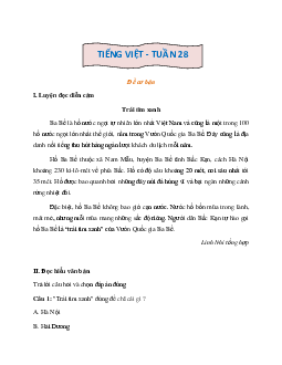 Bài tập cuối tuần tiếng Việt lớp 3 Chân trời sáng tạo Tuần 28 cơ bản