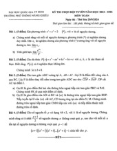 Đề chọn đội tuyển Toán năm 2024 – 2025 trường Phổ thông Năng khiếu – TP HCM
