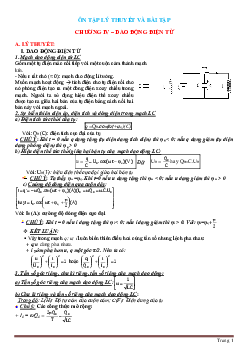 Trắc nghiệm dao động điện từ và sóng điện từ lý 12 có đáp án
