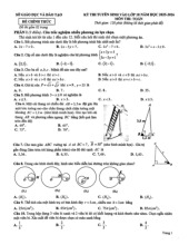 Đề tuyển sinh lớp 10 môn Toán năm 2025 – 2026 sở GD&ĐT Bình Dương