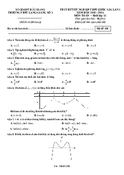 Đề thi thử Toán TN THPT 2024 lần 1 trường THPT Lạng Giang 1 – Bắc Giang