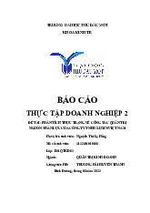 Tiểu luận Báo cáo Thực tập Doanh nghiệp 2 - Phân tích Quản trị Nguồn Nhân lực tại TechHub. môn Phương pháp nghiên cứu khoa học - Trường Đại học Thủ Dầu Một.