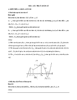 Các dạng bài tập trắc nghiệm VDC cực trị của hàm số Toán 12