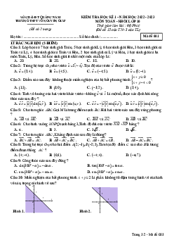 Đề thi HK1 Toán 10 năm 2022 – 2023 trường THPT Võ Nguyên Giáp – Quảng Nam