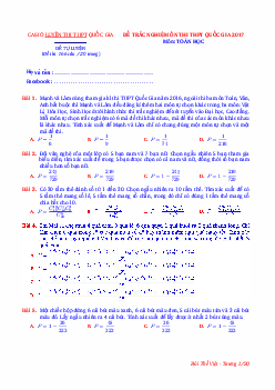 Top 166 câu trắc nghiệm tổ hợp – xác suất – Bùi Thế Việt