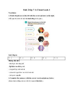 Unit 2 lớp 7 A Closer Look 1 sách Global Success