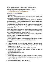 Cân bằng FeSO4 + K2Cr2O7 + H2SO4 → Fe2(SO4)3 + Cr2(SO4)3 + K2SO4 + H2O